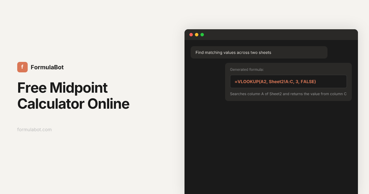 Free Midpoint Calculator Online - Formula Bot